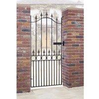 Burbage Iron Craft Balmoral Spear Top Tall Single Gate - Fits Gap 1067 mm x 1905 mm High in Black