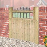 Burbage Iron Craft Hampton Low Single Garden Gate - Pressure Treated - W1050 x H1200 mm in Brown