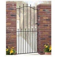 Burbage Iron Craft Manor Tall Bow Top Single Gate - Fits Gap of 762 mm x 1910 mm High in Black