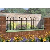 Burbage Iron Craft Court Hoop Top Railing Panel - Steel - Fits Gap of 1830 x 490 mm High in Black