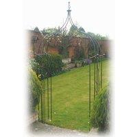 Poppyforge Flower Ogee Arch (Inc Ground Spikes) Garden Archway - Steel - Black