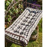 Dibor Traditional Grey Striped Summer Outdoor Garden Bench Cushion L112cm x W44cm | Size: Large