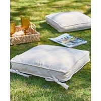Dibor Set of 4 Beige Summer Outdoor Garden Chair Seat Pad Cushions W41 x L41cm