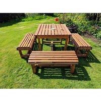Churnet Valley Garden Furniture Ltd Contemporary 8 Seater Table & Bench Set - Timber - Fully Assembled in Brown