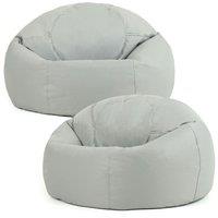 icon Classic Indoor Outdoor Bean Bag Khaki Bean Bag Chair Pack of 2 in Light Grey