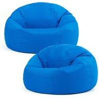 icon Classic Indoor Outdoor Bean Bag Khaki Bean Bag Chair Pack of 2 in Blue