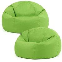 icon Classic Indoor Outdoor Bean Bag Khaki Bean Bag Chair Pack of 2 in Lime