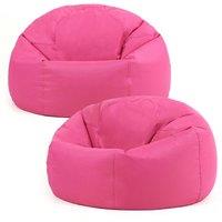 icon Classic Indoor Outdoor Bean Bag Khaki Bean Bag Chair Pack of 2 in Pink