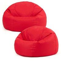 icon Classic Indoor Outdoor Bean Bag Khaki Bean Bag Chair Pack of 2 in Red