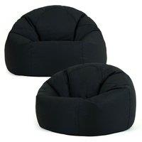icon Classic Indoor Outdoor Bean Bag Khaki Bean Bag Chair Pack of 2 in Black