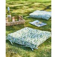 Dibor Set of 4 Green Square Summer Outdoor Garden Chair Seat Pad Cushions W45 x L45cm | Size: 45 cm x 45 cm