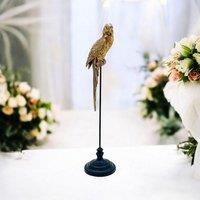 Minster Decorative Parrot Ornament - L23 x W23 x H98 cm in Gold | Size: 1 Pack