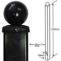 Burbage Iron Craft Sq. Ball Top Concrete-In Blank Post, Any Low Gates L50 x W50 x H1500mm in Black