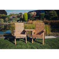 Churnet Valley Garden Furniture Ltd Valley Love Seat Angled - Partially Assembled - Set of Cushions Inc in Brown