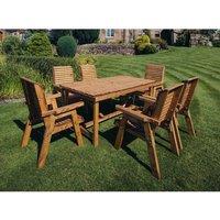Churnet Valley Garden Furniture Ltd Valley 6 Seater Set 6XC - Timber - Minimal Assembly Required in Brown