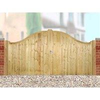 Burbage Iron Craft Drayton Low Shaped Top Double Gate - Pressure Treated, W2400 x H1250mm in Brown