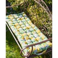 Dibor Traditional Lemon Patterned Bench Mattress Summer Outdoor Garden Bench Cushion L100cm x W45cm in Yellow | Size: Large