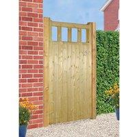 Burbage Iron Craft Quorn Tall Single Garden Gate - Pressure Treated - W1050 x H1800 mm in Brown