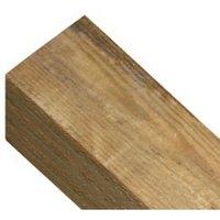 Burbage Iron Craft Square Top Post - Pressure Treated Redwood - L100 x W100 x H1350 mm in Brown