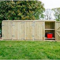 Buttercup Farm Shireburn Bin Store, Fits 3x 180L/240L Wheelie Bins & 4x Boxes in Brown