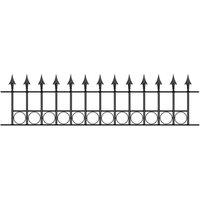 Burbage Iron Craft Balmoral Spear Top Railing Panel w/ Rings, Fits Gap W1830 x H560mm in Black