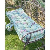 Dibor Vintage Green Floral Summer Outdoor Garden Bench Cushion L112cm x W44cm | Size: Large