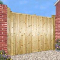 Burbage Iron Craft Drayton Pressure Treated Sq. Top Double Driveway Gate, W3300 x H1800mm in Brown