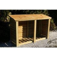 Churnet Valley Garden Furniture Ltd Heavy Duty Log Store - Timber - Minimal Assembly Required in Brown