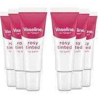 Vaseline Women's LipTherapy Rosy Tinted 'LipBalm' For Instant Softness&Pink Hint, 6x10g in White