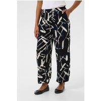 Kaffe Women's Dacia Elastic Waist Culotte Trousers in Black | Size: 12