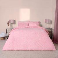 OHS Thermal Soft Teddy Fleece Duvet Cover Bedding Set in Dusty Pink | Size: Super King