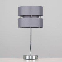 ValueLights Pinto Silver Table Lamp