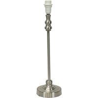 ValueLights Maggie Metal Candlestick Slim Table Lamp Base in Silver