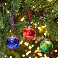 Paper High Set of 3 Coloured Repurposed Glass Marble Baubles