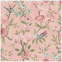 Fine Dcor Eleanor Floral Wallpaper in Pink