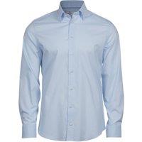 TEE JAYS Men's Luxury Stretch Long-Sleeved Shirt in Light Blue | Size: Medium