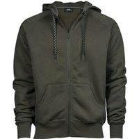 TEE JAYS Men's Fashion Zip Hooded Sweatshirt in Green | Size: 2XL