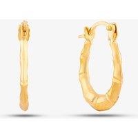 T.H.Baker Women's 9ct Yellow Gold Small Patterned Oval Hoop Earrings UER127Y