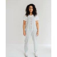 Turtledove London Women's Erin Multicolour Stripe Print Dungarees | Size: 18-22