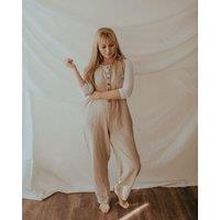 Turtledove London Women's Erin Beige Dungarees | Size: 12