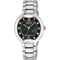 Gevril Women's Lugano, Swiss Quartz Watch, White MOP Dial, 316L Stainless Steel, & Sapphire Crystal in Black
