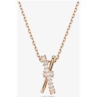 Swarovski Women's Hyperbola Rhodium Plated Mixed Cuts Two Row Necklace 5689788 in Rose Gold | Size: 45 cm