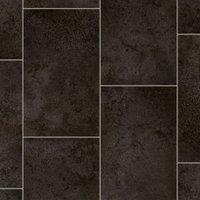 Vinyl Flooring UK Dark Grey Stone Tile Effect 2.8mm Non Slip Vinyl Flooring Sheet in Black | Size: 2000mm x 2000mm