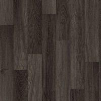 Vinyl Flooring UK Dark Brown Wood Effect Cushion Backed Vinyl Flooring Sheet in Black | Size: 4000mm x 7000mm