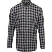 Premier Men's Mulligan Check Long Sleeve Shirt in Dark Grey | Size: 2XL