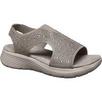 IVACHY Women's Sparkly Slingback Comfort Sandals with Rhinestones & Cushioned Sole in Grey | Size: 7.5