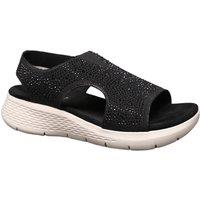 IVACHY Women's Sparkly Slingback Comfort Sandals with Rhinestones & Cushioned Sole in Black | Size: 4