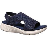 IVACHY Women's Sparkly Slingback Comfort Sandals with Rhinestones & Cushioned Sole in Dark Blue | Size: 3