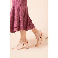 Dorothy Perkins Women's Ellens Pointed High Block Heel Slingback Court Shoes in Blush | Size: 7