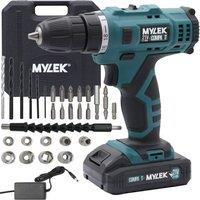 MYLEK 21V Cordless Drill Electric Li-ion Screwdriver Set in Blue
